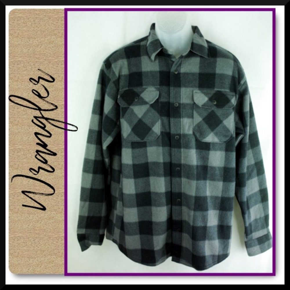 WRANGLER Men's Fleece Plaid Shirt-Jacket